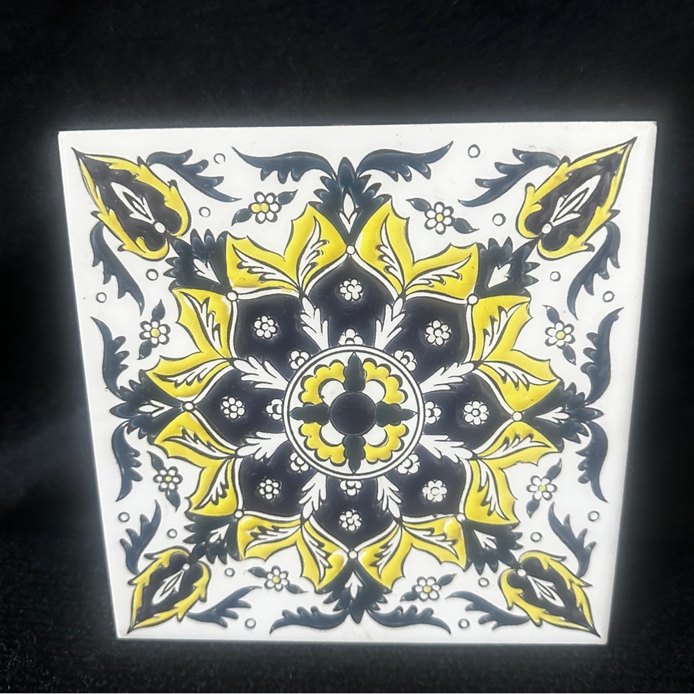 Vintage Handmade Ceramic Tile